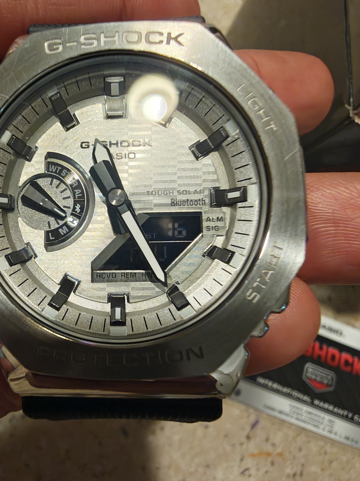 Casio G-SHOCK GBM-2100 Tough Solar Bluetooth 200m Silver/Black Box Papers