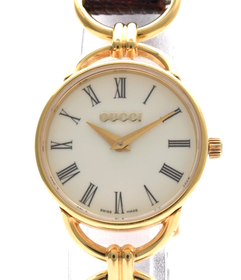【Exc+5】GUCCI 6000.2.L 23mm Quartz Vintage Gold Roman Dial Gold Plated Watch