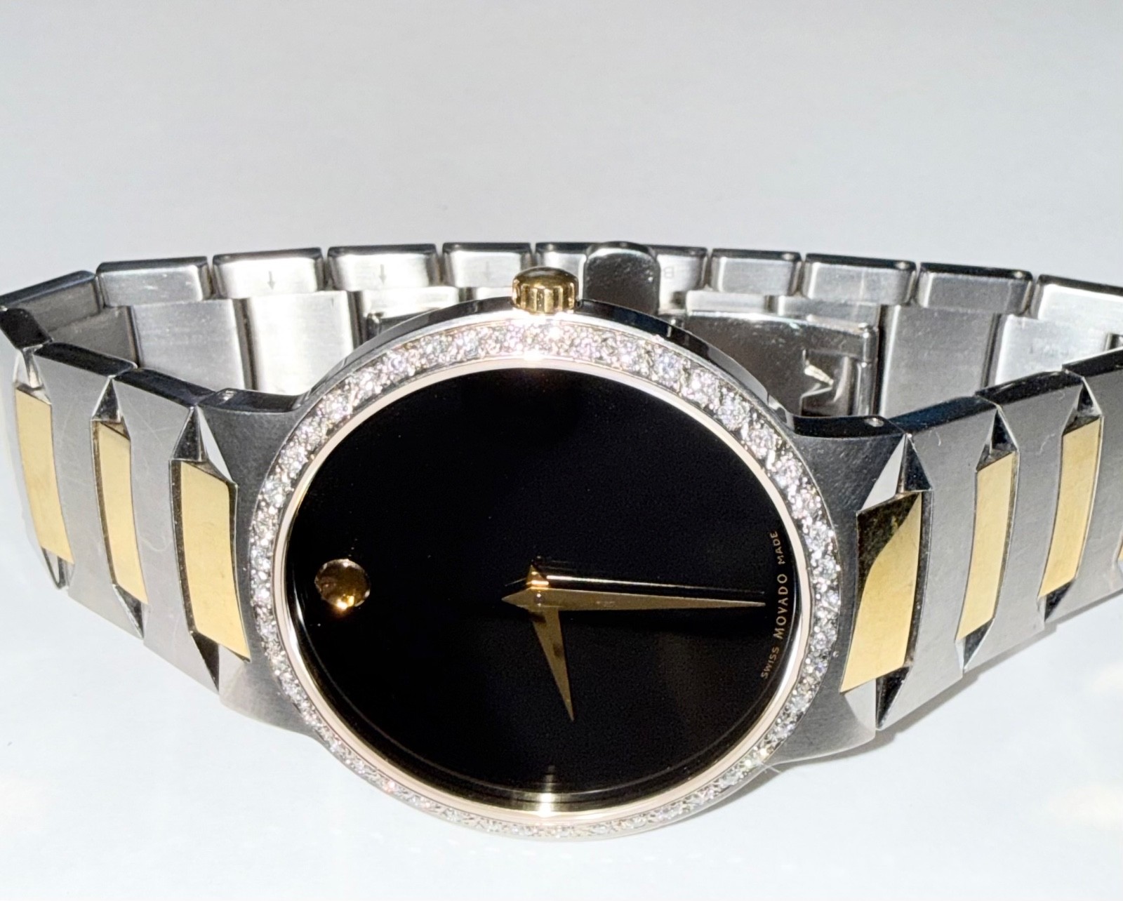 Authentic Movado Temo Two Tone Men’s Lab Grown Diamond Watch