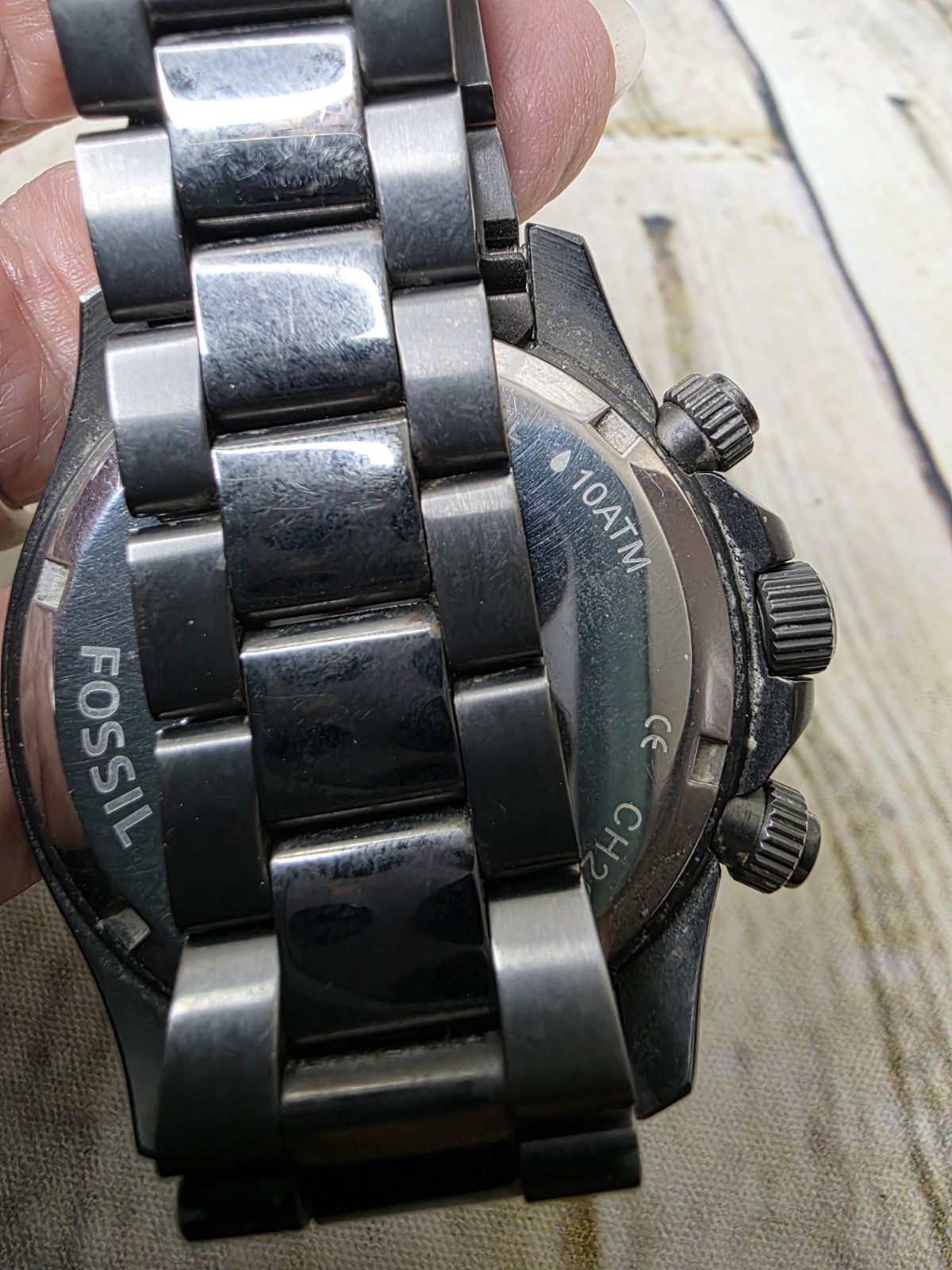 Fossil Mens Retro Watch CH2869 Stainless Steel Works Needs Battery w Box