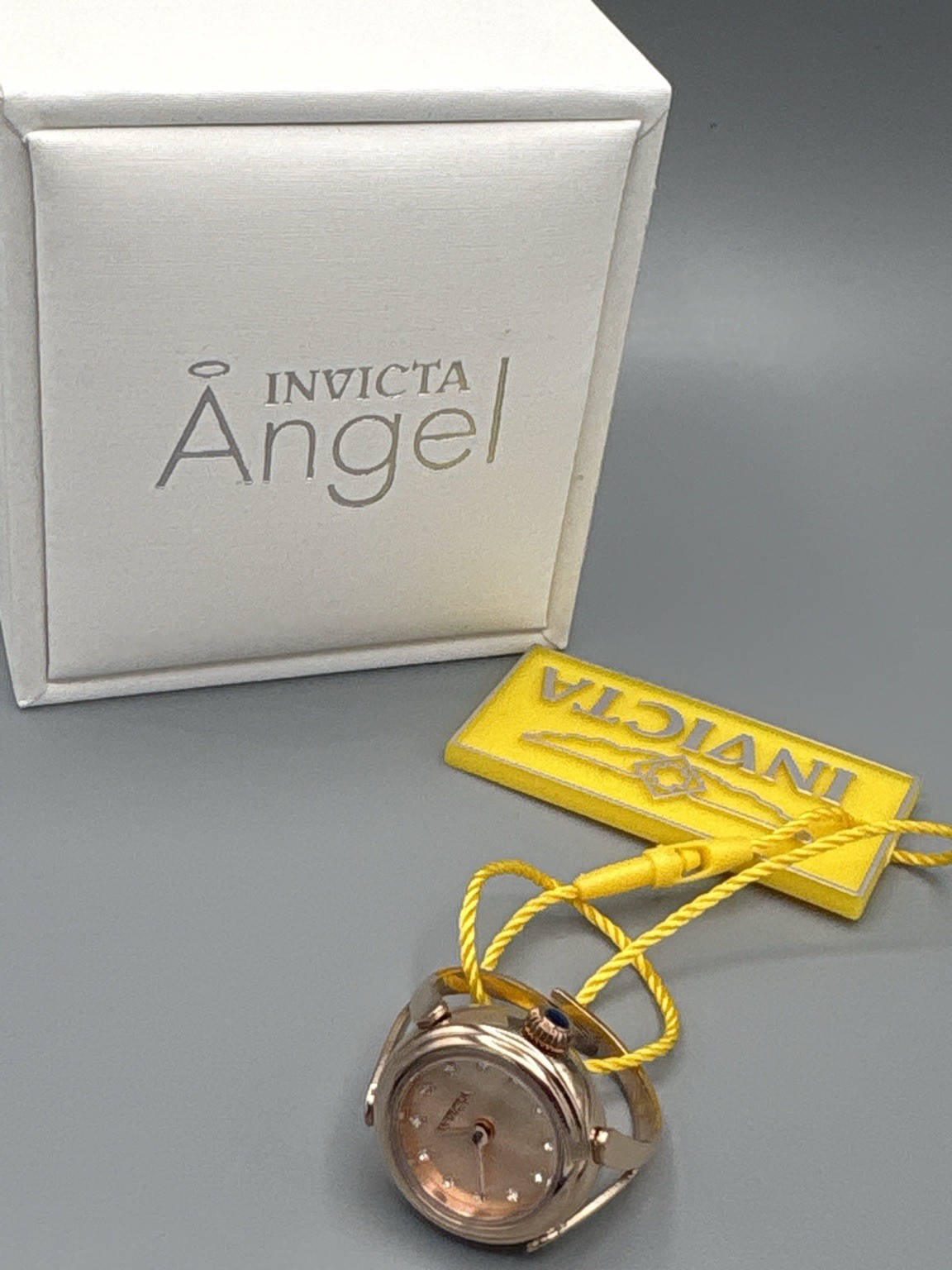 Invicta Mini Angel Lumalink 48575 Women’s Ring Watch 17.5mm Rose Gold Quartz New