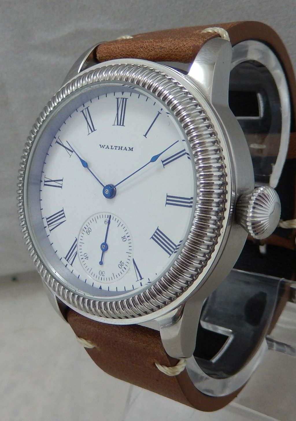 Waltham Vintage 12s Pocket Marriage Watch Conversion 44mm Wrist Watch 1894 Model