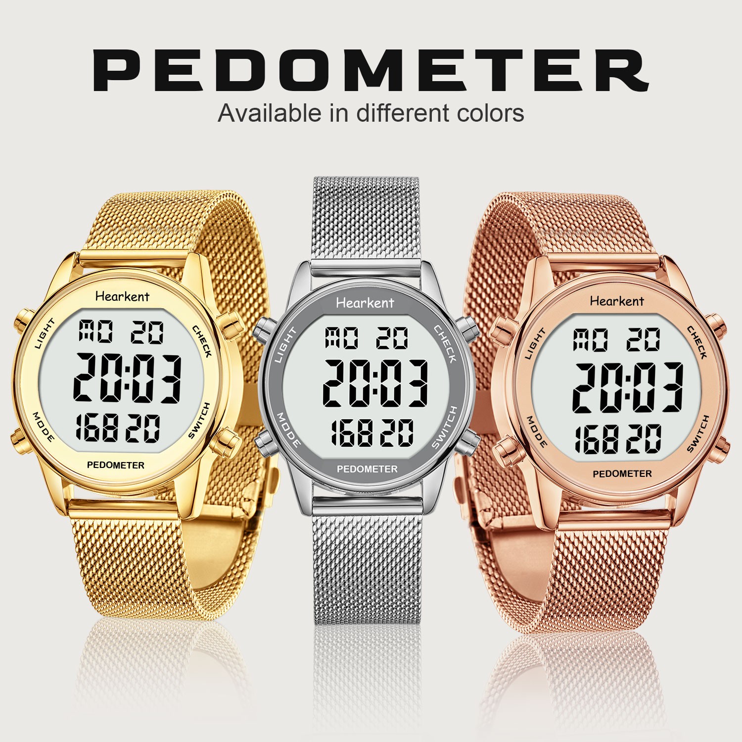 Hearkent Pedometer Watch Women’s Digital Step Counter Waterproof Running Walking