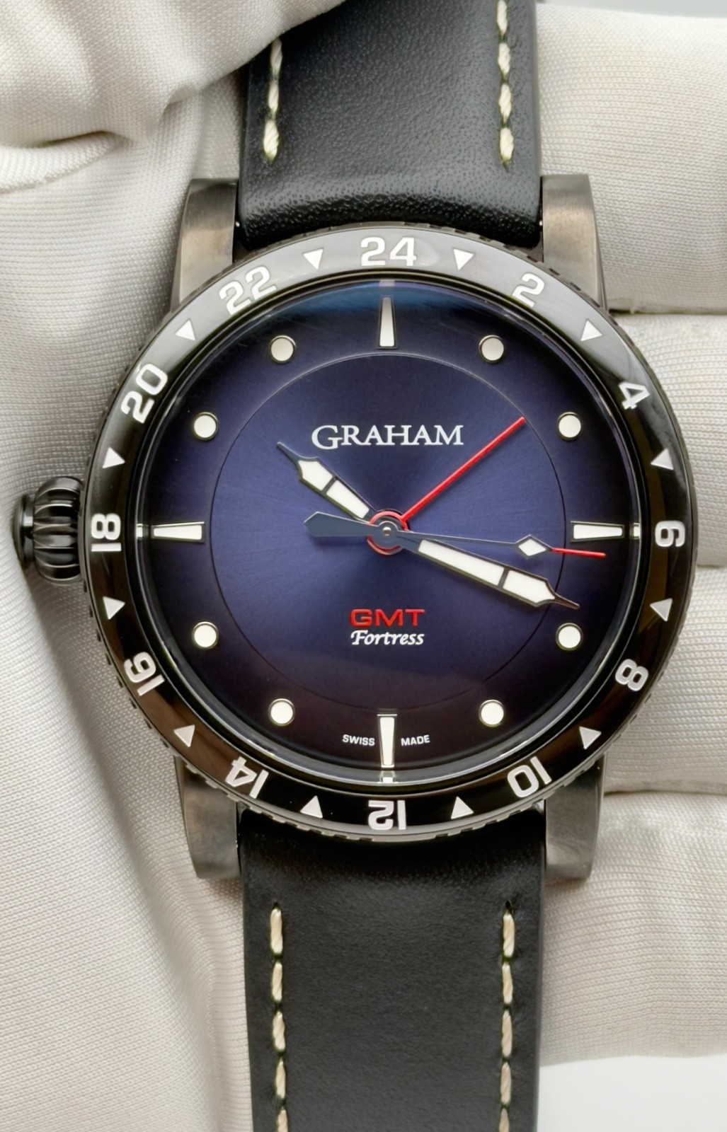 Graham Fortress GMT Automatic Mens Blue Dial 44mm 2FOBV.U03A