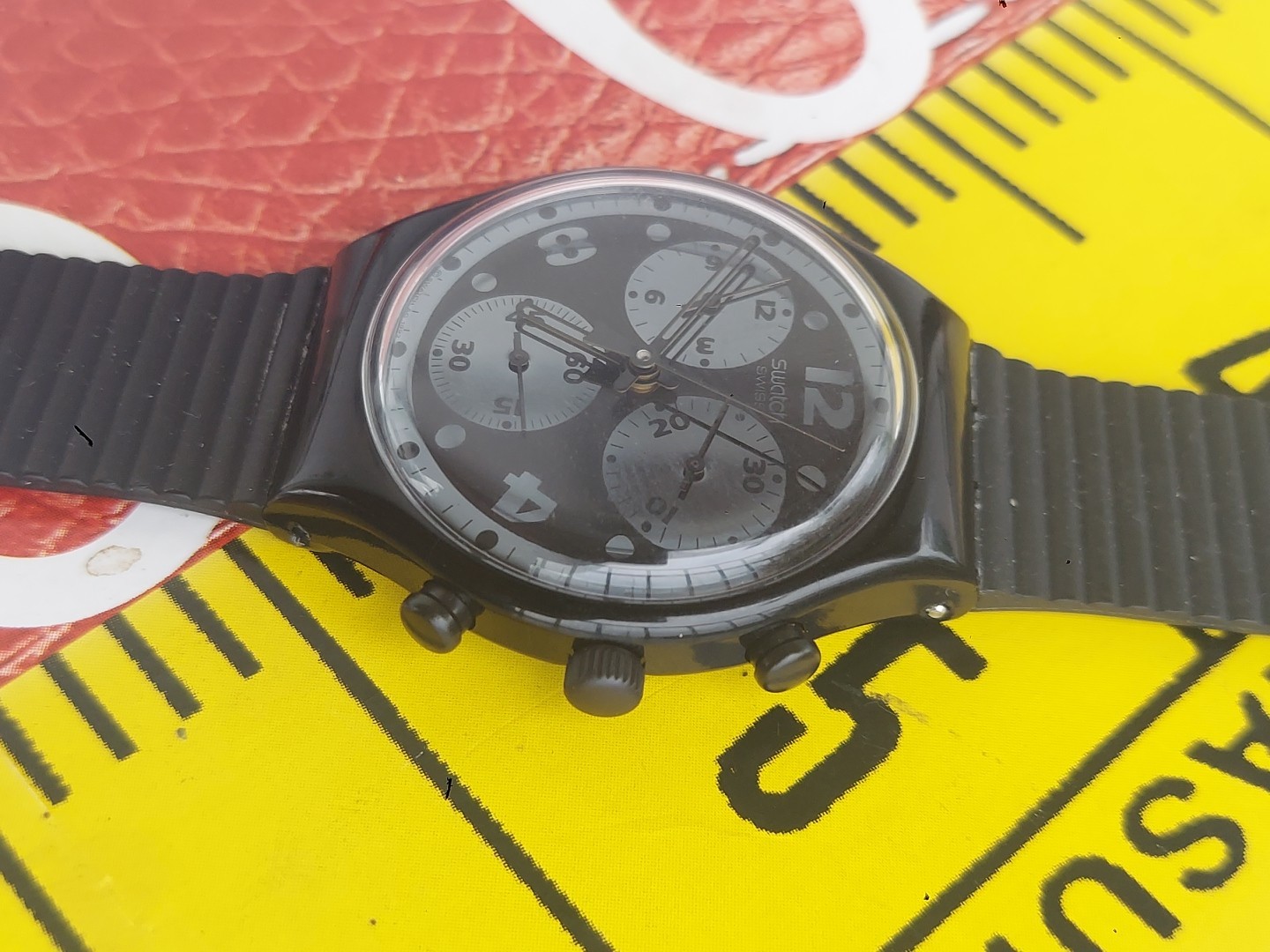 Swatch MOON SHADOW SCB110 1993 Chronograph NON WORKING COLLECTORS DISPLAY DUMMY