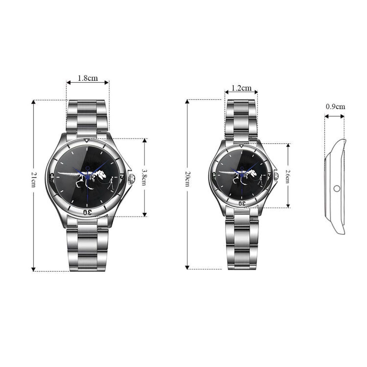 T-Rex Fossil Watch, Fun Dinosaur Walking Design, Unique Gift for Dino Lovers