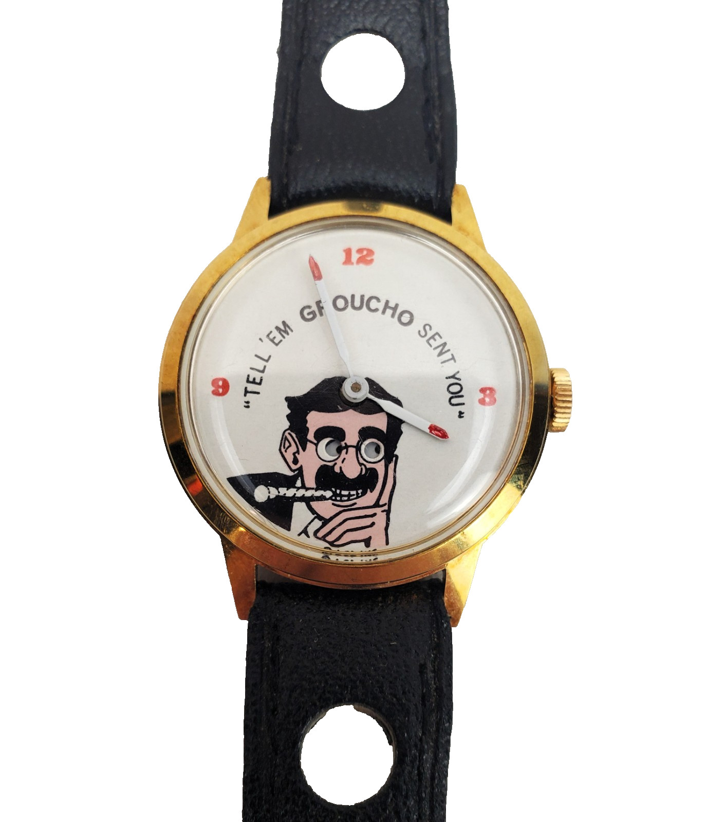 Vintage 1975 Groucho Marx Watch Rolling Eyes ASA Rega Israel Parts Or Repair