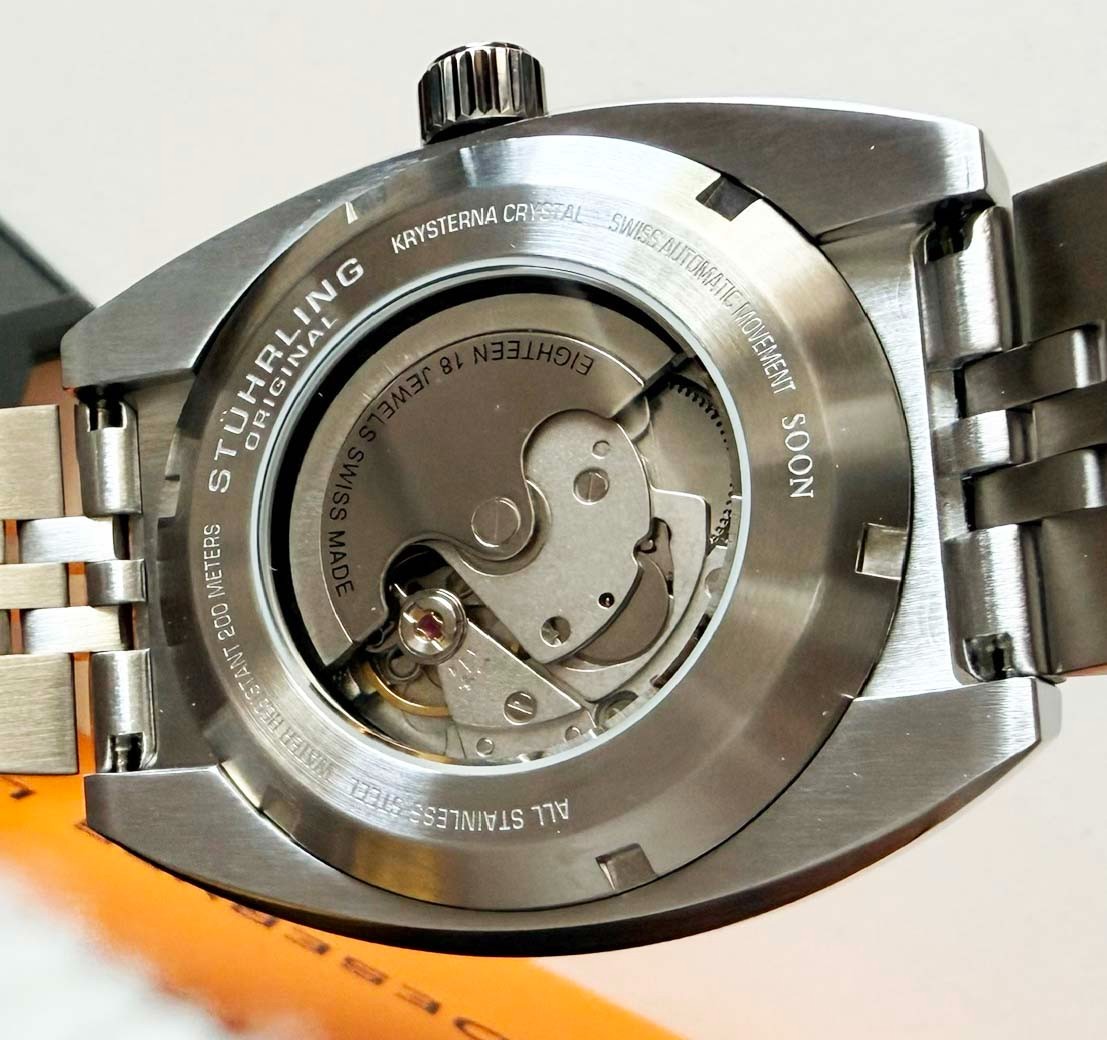 Stuhrling Depthmaster 1008 Swiss Automatic Diver Tonneau Shape Jubilee Bracelet
