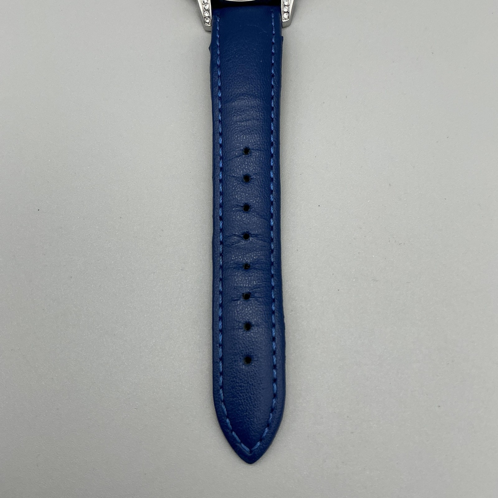 Sophie And Freda Womens Watch 38mm Moon Dial Crystals Blue Leather Band