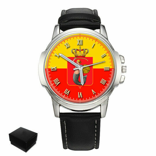 WARSAW WARSZAWA FLAG CITY COAT OF ARMS POLAND MENS WRIST WATCH GIFT ENGRAVING