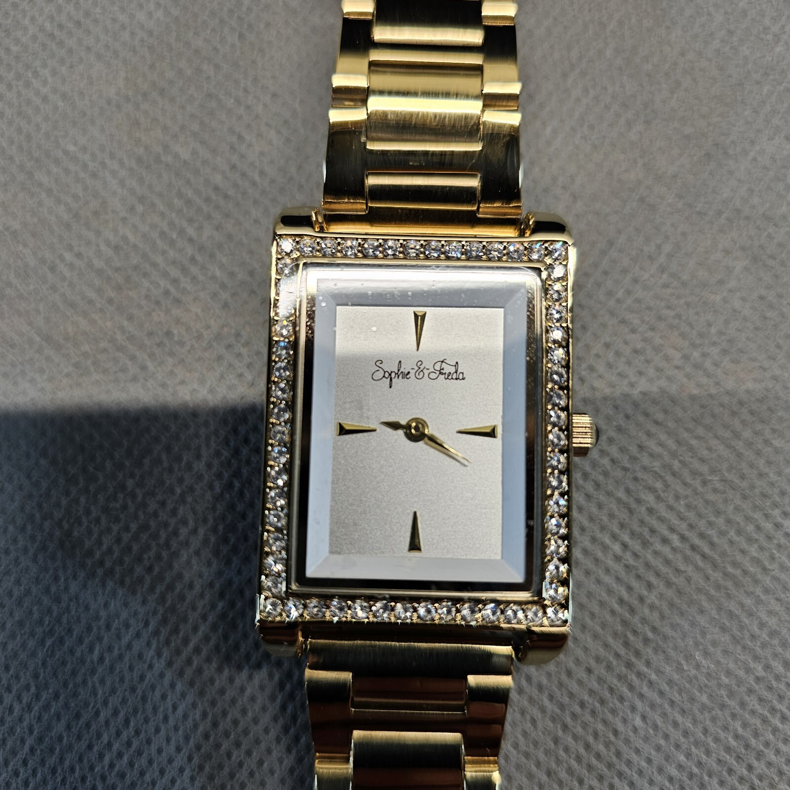 SOPHIE AND FREDA Wilmington Quartz w/Swarovski Crystals Silver Dial Ladies Watch