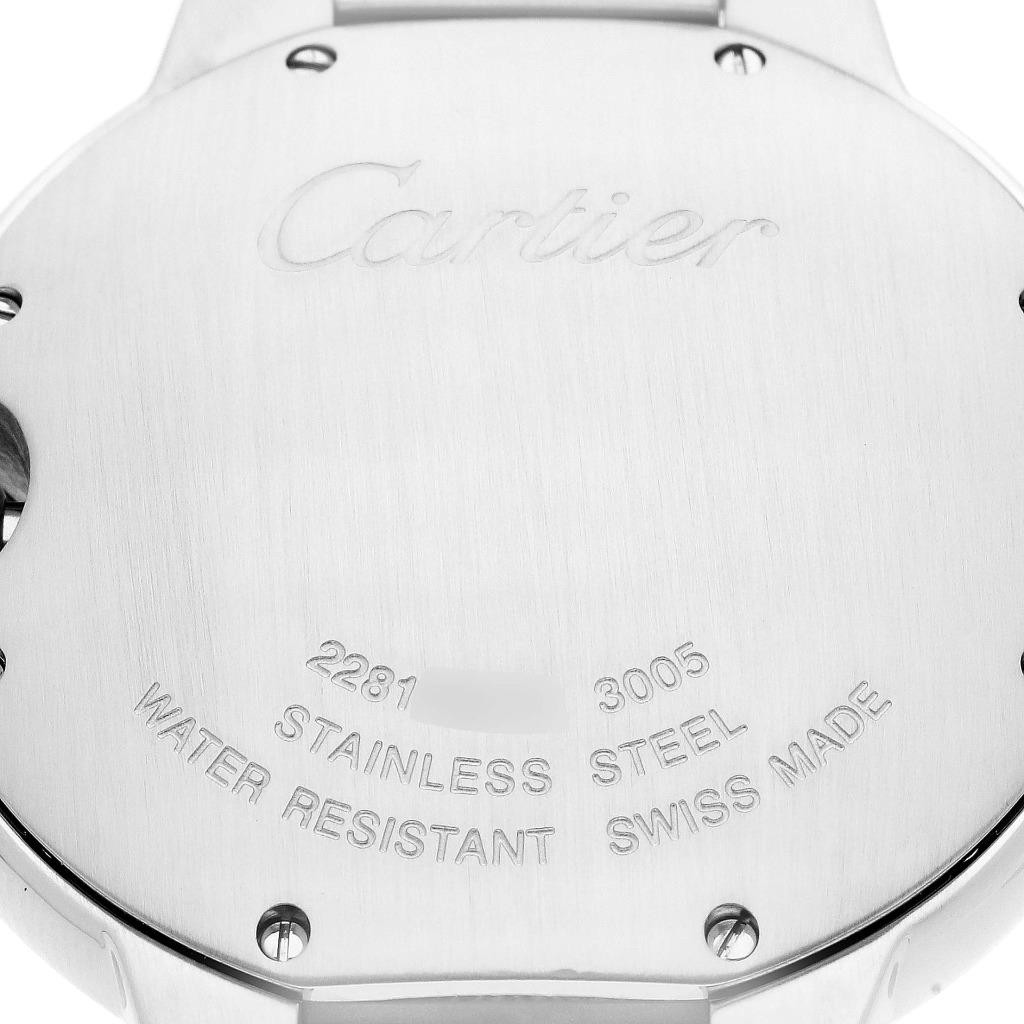 Cartier Ballon Bleu 36mm Silver Dial Steel Mens Watch W69011Z4