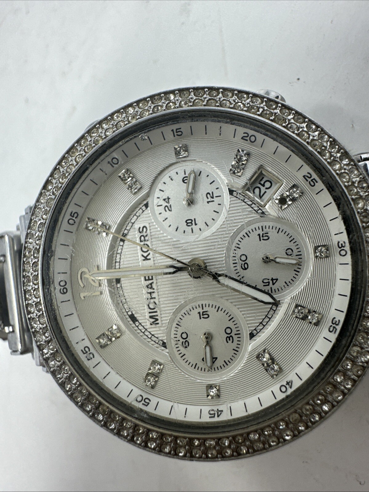 Michael Kors Parker Ladies Chronograph Watch MK-5353 Stainless Needs New Battery