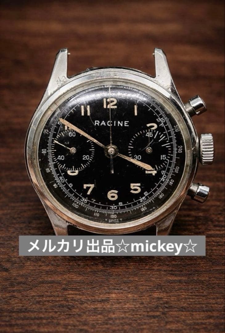 Gallet RACINE Chronograph Cal149 Hand-Wound Vintage Black Dial