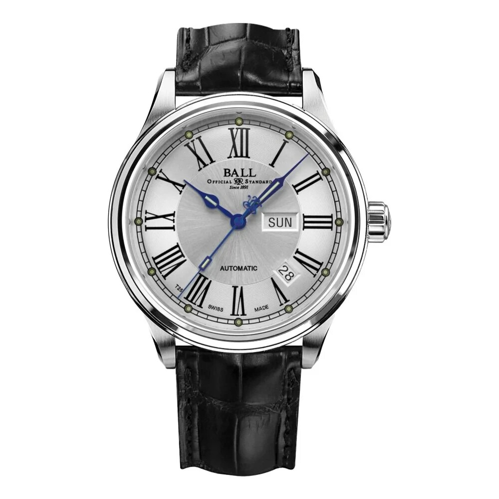 AUTHORIZED DEALER BALL Men’s Trainmaster Roman NM1058D-L4J-WH