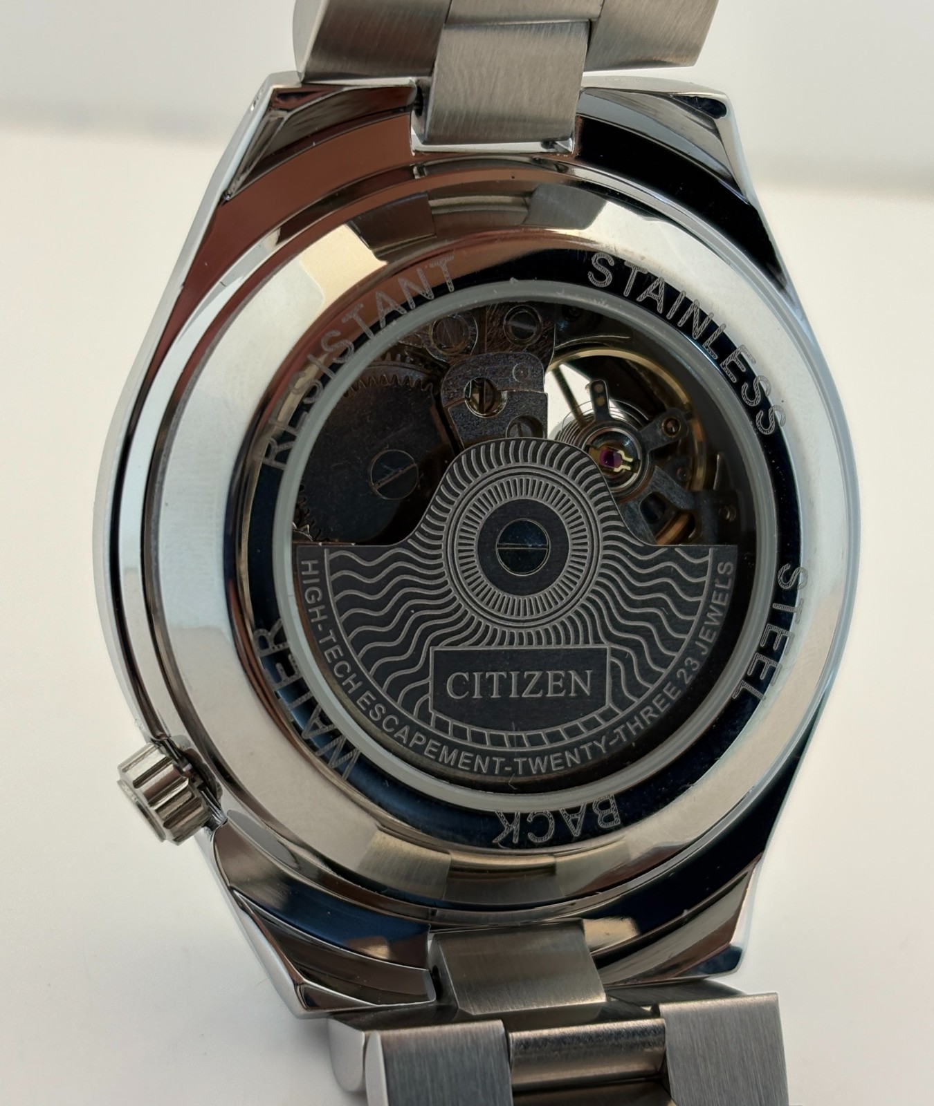 Vintage Men’s Citizen 23 Jewels Automatic Skeleton Black Dial Wristwatch