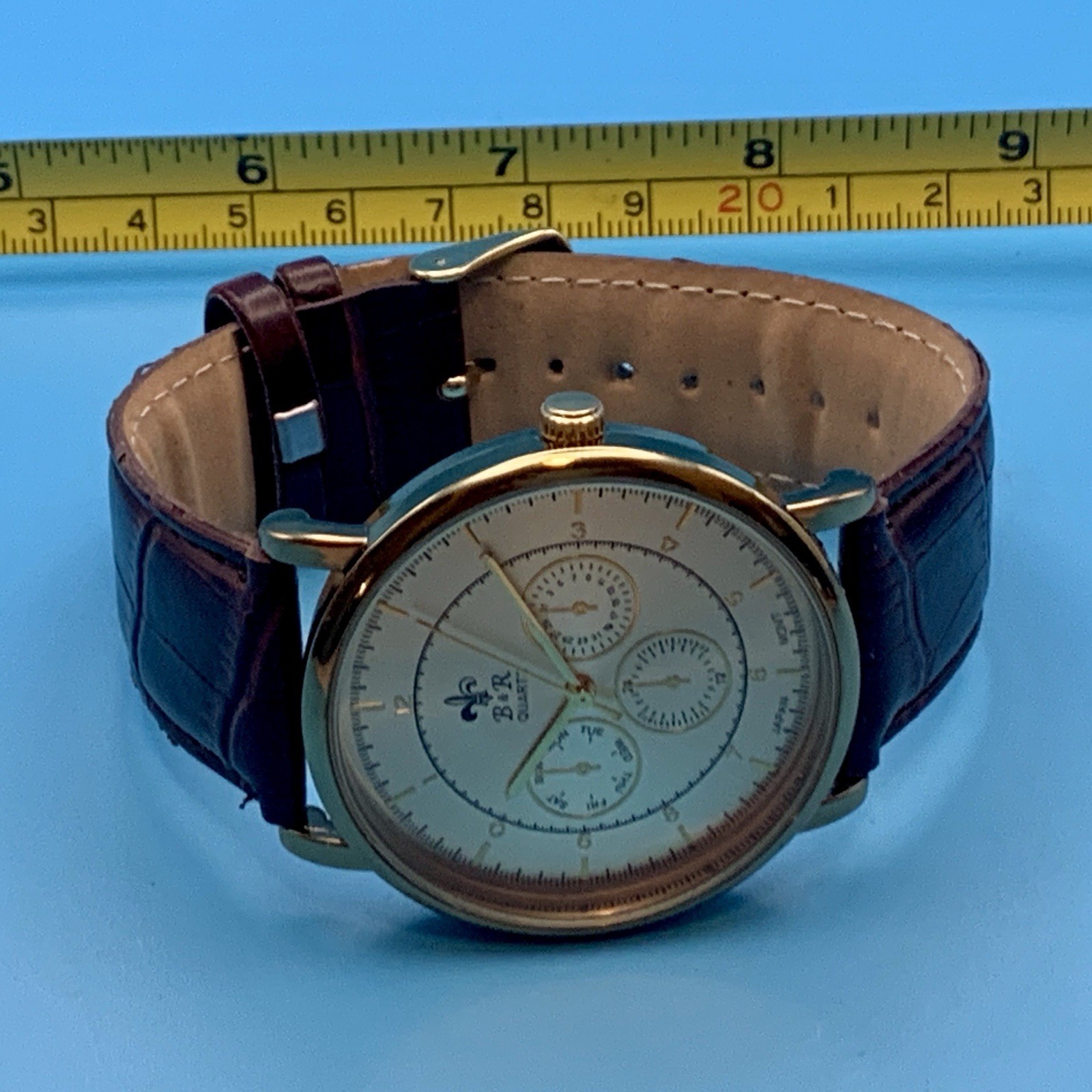 B&R BELL & ROSE Men’s Fashion Wristwatch Faux Subdials Japan Movt Works New Batt
