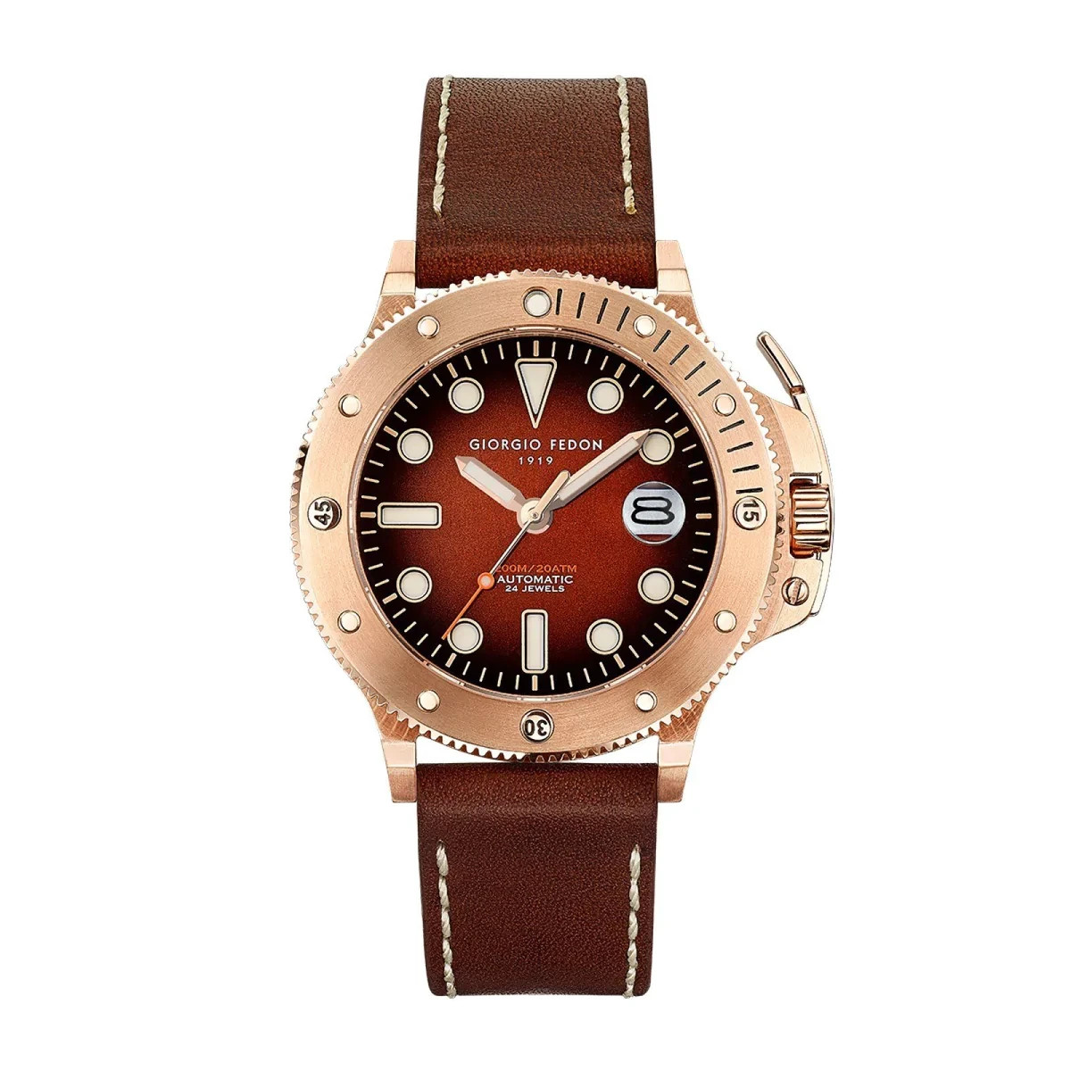 Giorgio Fedon Aquamarine Men’s Automatic Watch IP Rose Gold