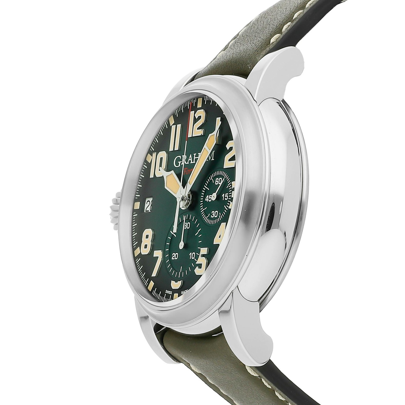 Graham Fortress Left Hand LE Auto Steel Mens Strap Watch 2FOAS.G05A.L141B