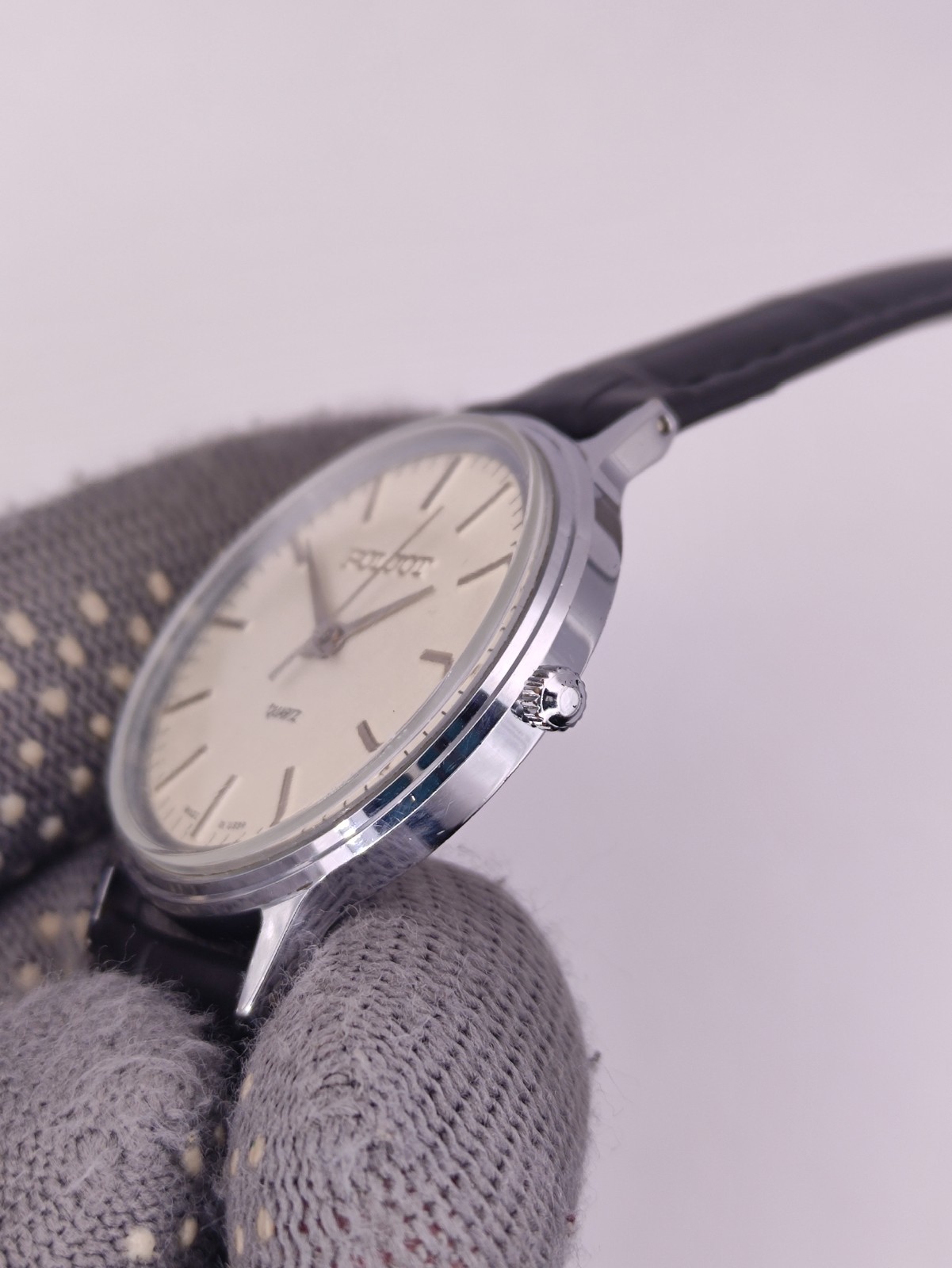 Vintage Watch Poljot Quartz 2456 Men Soviet USSR Classic 1980s Gift Classic