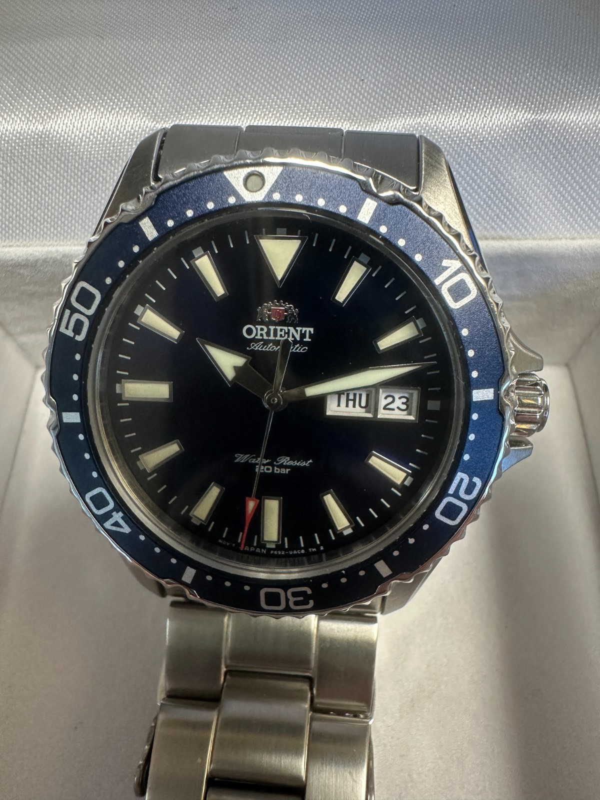 Orient Kamasu Blue Automatic Dive Watch RA-AA0002L19B Full Set Excellent