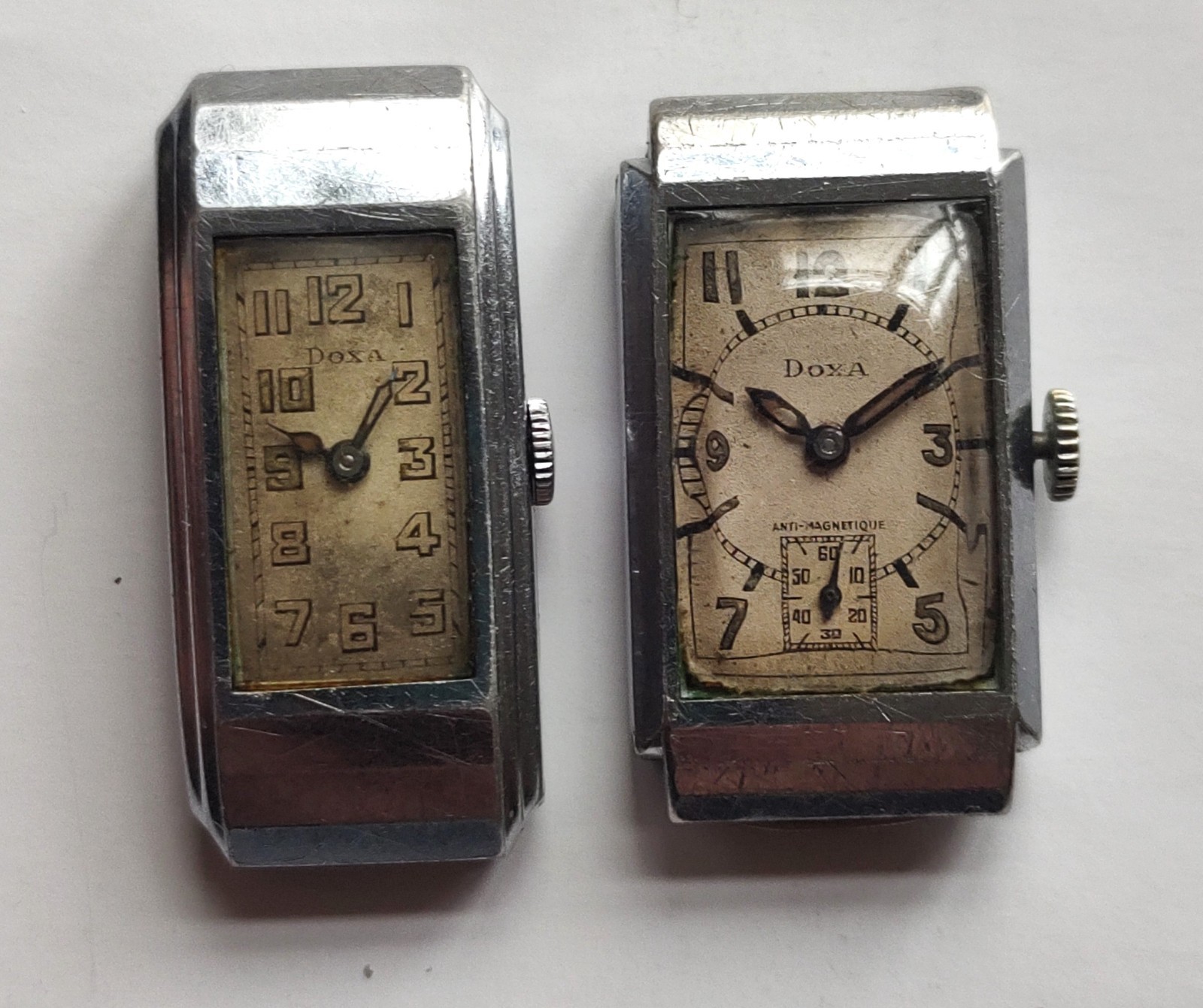 Vintage Doxa art deco tank style watches