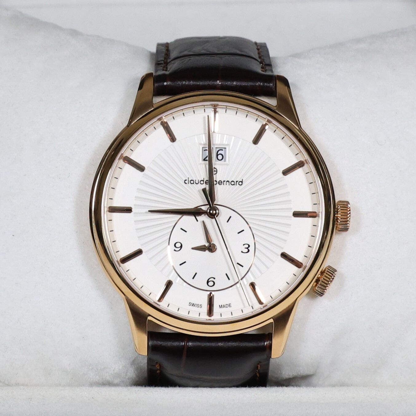 Claude Bernard White Dial Brown Strap Classic Men’s Watch 62007-37R-AIR