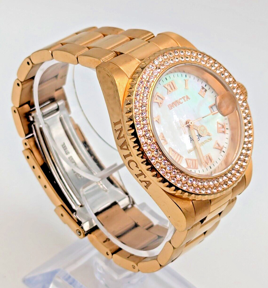 Invicta Angel Watch LE Carnival Triumph Rose Stainless Date 40mm New Battery EUC