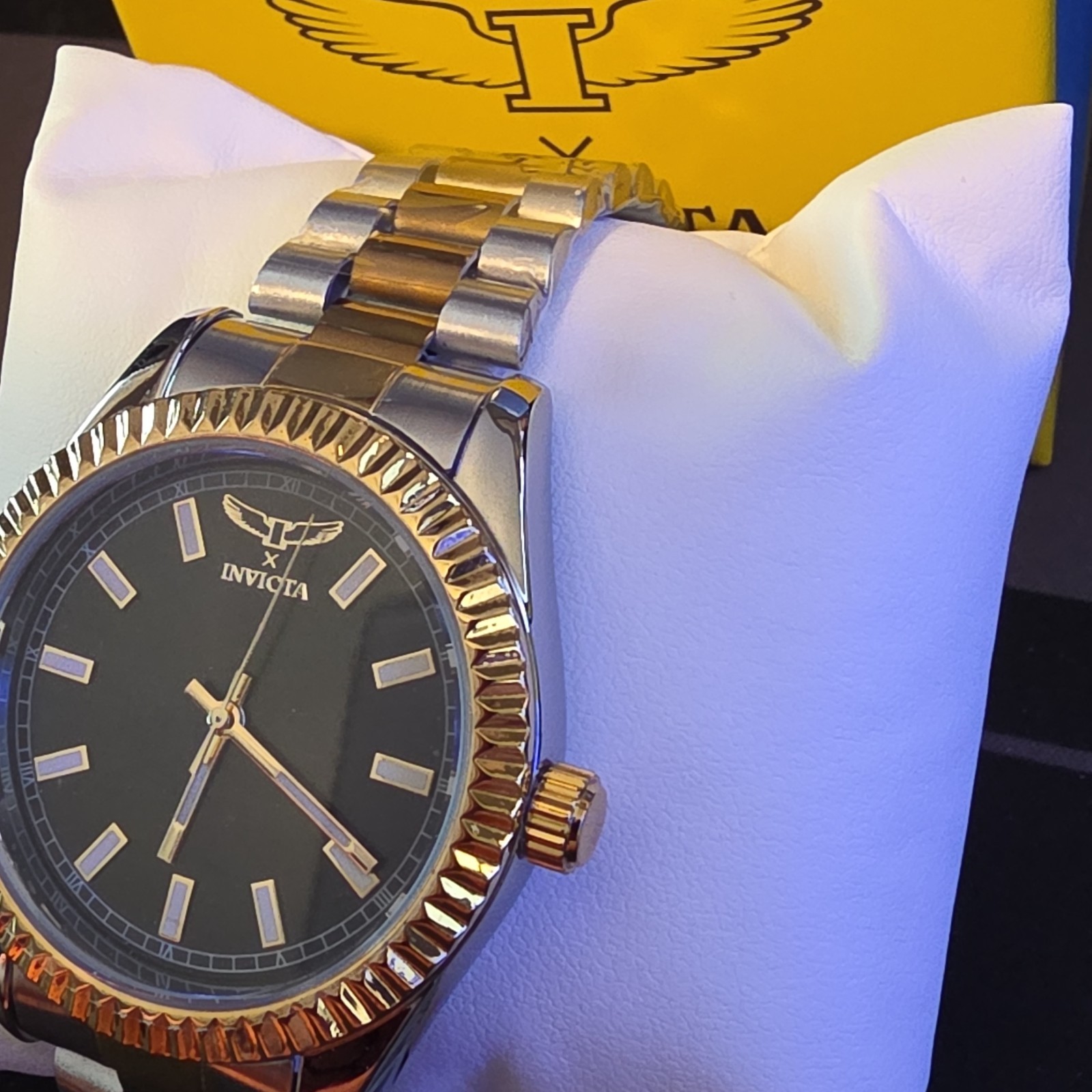 Invicta Specialty Men’s Two-Tone Stainless Steel Bracelet/Black W Gold Bezel