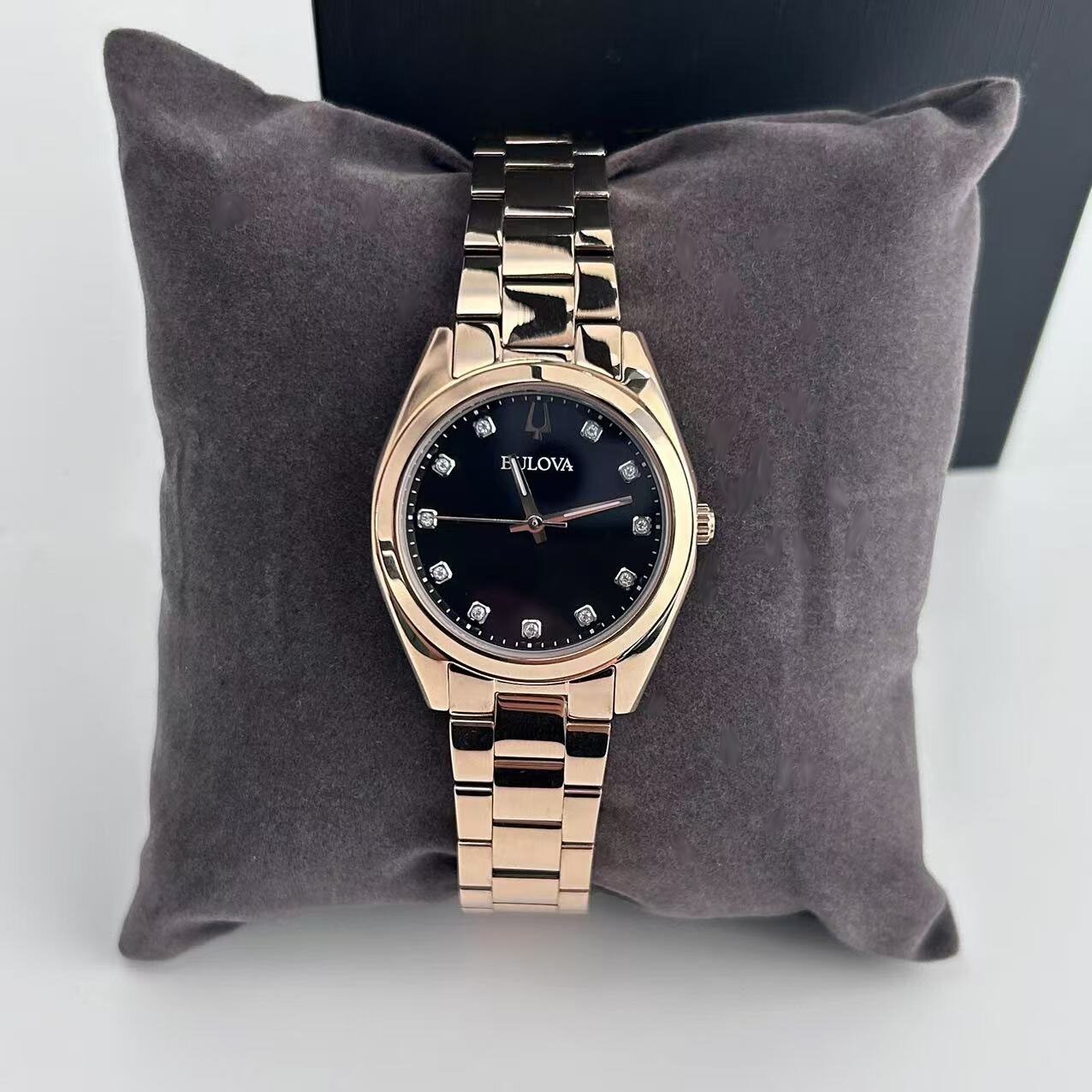 Bulova Surveyor 97P156 Women’s Classic Watch Grey Dial Rose Gold Ladies Watch