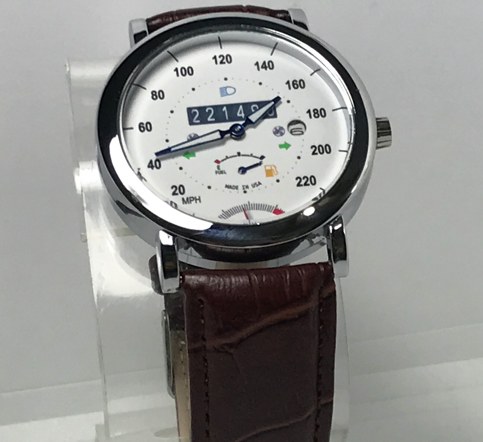Watch New Speedometer Car Motorcycle Quartz Auto Date Sub-Second 3ATM WR