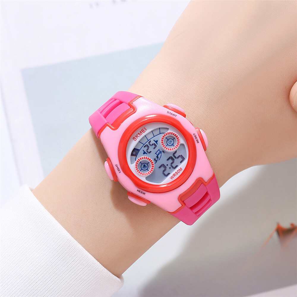 SKMEI Digital Sport Watch for Boys Girls LED Silicone Band Waterproof Wristwatch