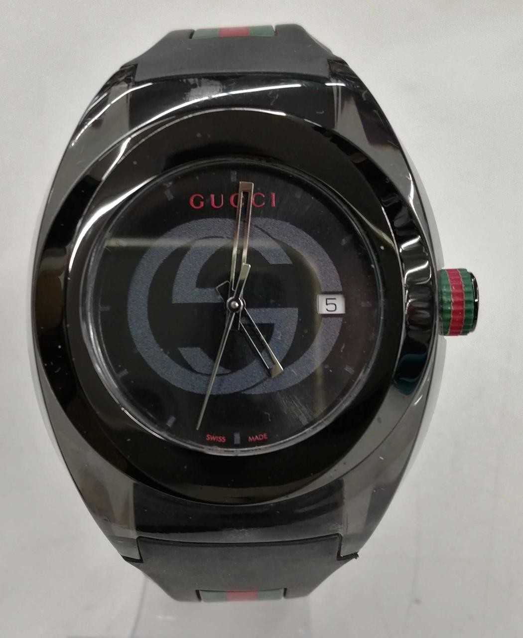 [A3N] Gucci Sync 137.1 Quartz Analog Date Red Resin Men Watch [x7p]