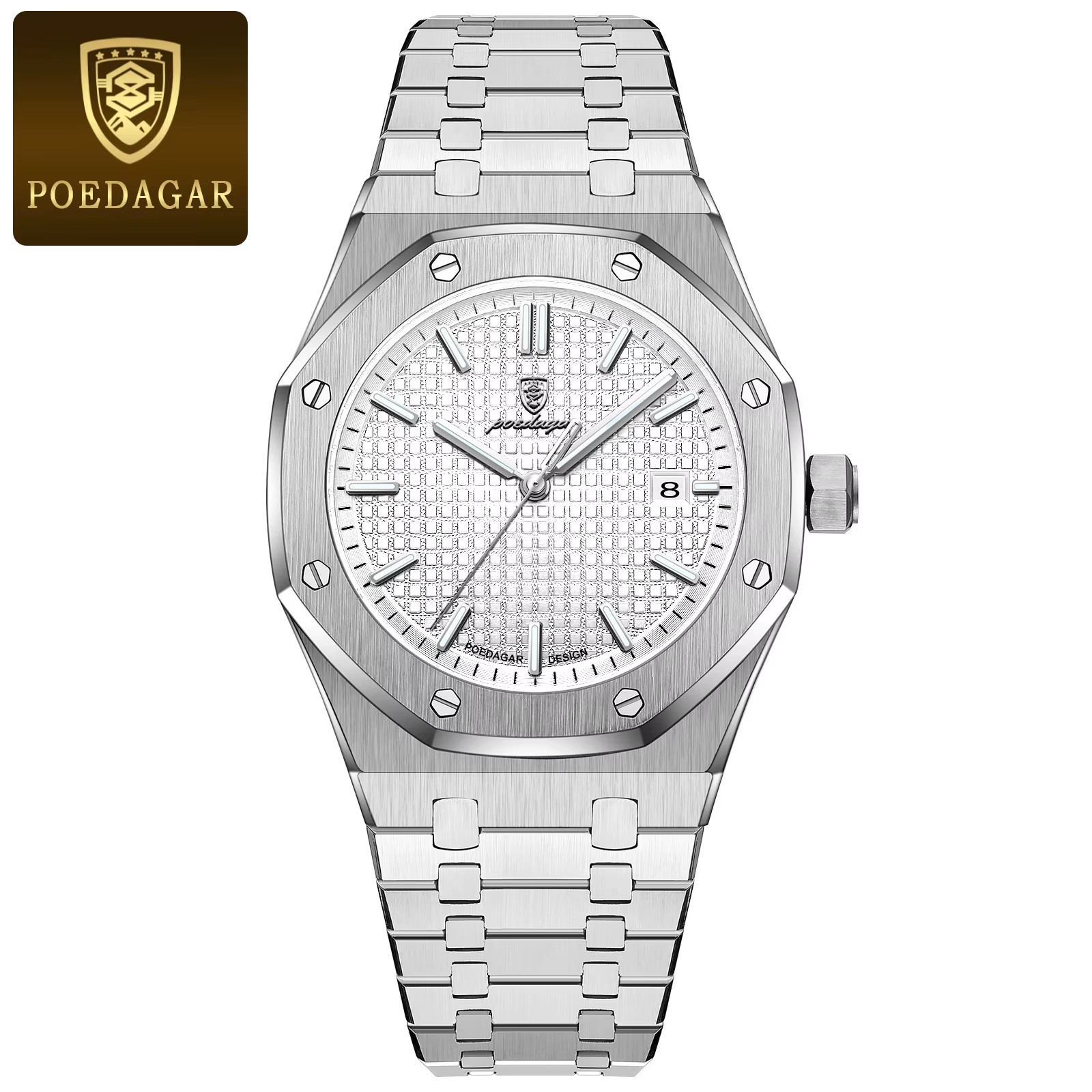 Luxury Men’s Watch Stainless Steel Quartz Wristwatch Date Luminous Water Resista