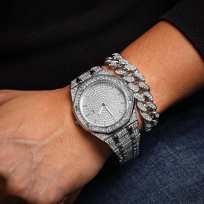 Halukakah Diamond Watch for Men – The Elite – 18K Real Gold/Platinum White Gold