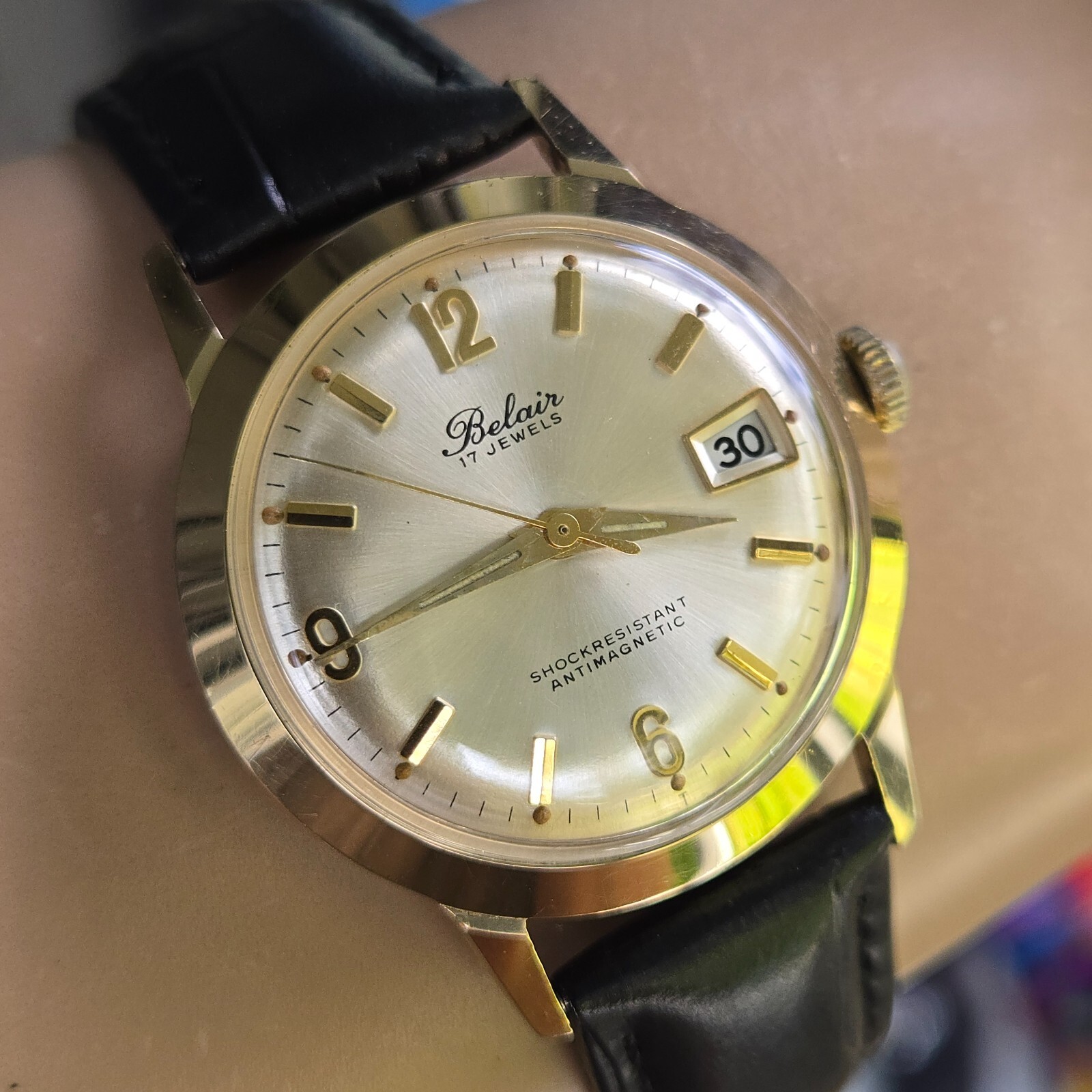 Vintage BELAIR men’s manual wind watch France Lorsa P75 17Jewels DATE 1960s