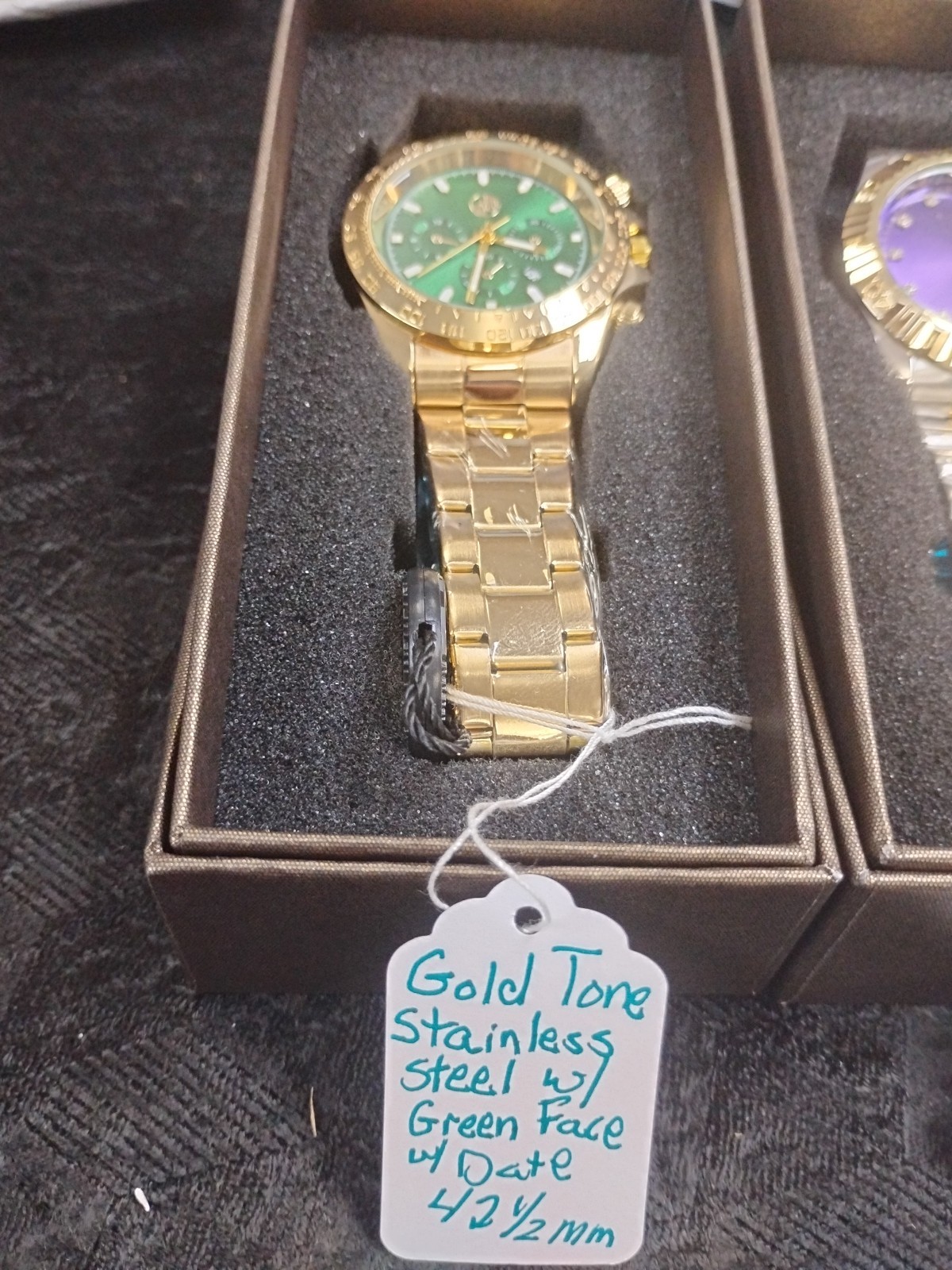 New Three (3) AJ Quality Watches Show 1 Green,1 Purple, 1 Blue Face Free Shippi
