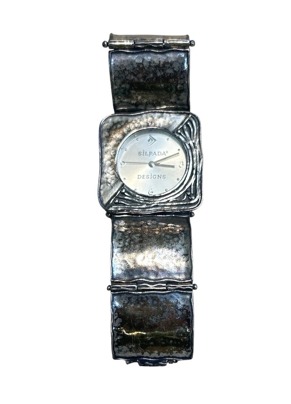 Silpada Designs 925 Hammered Sterling Silver Watch Square