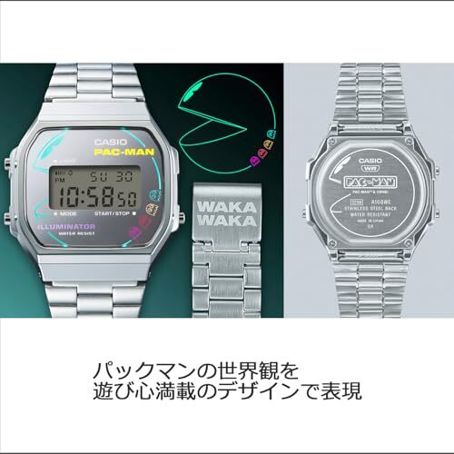 Casio watch Classic PAC-MAN Collaboration Model A168WEPC-7AJR Silver Pacman Men