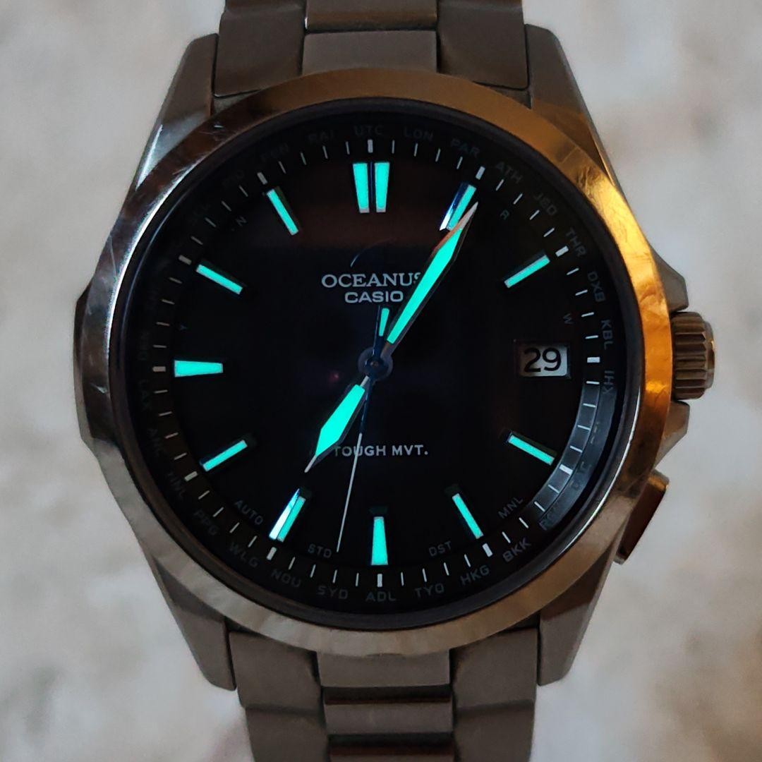 Casio Oceanus OCW-S100-1AJF Solar Radio Titanium Sapphire Glass Black Blue Watch