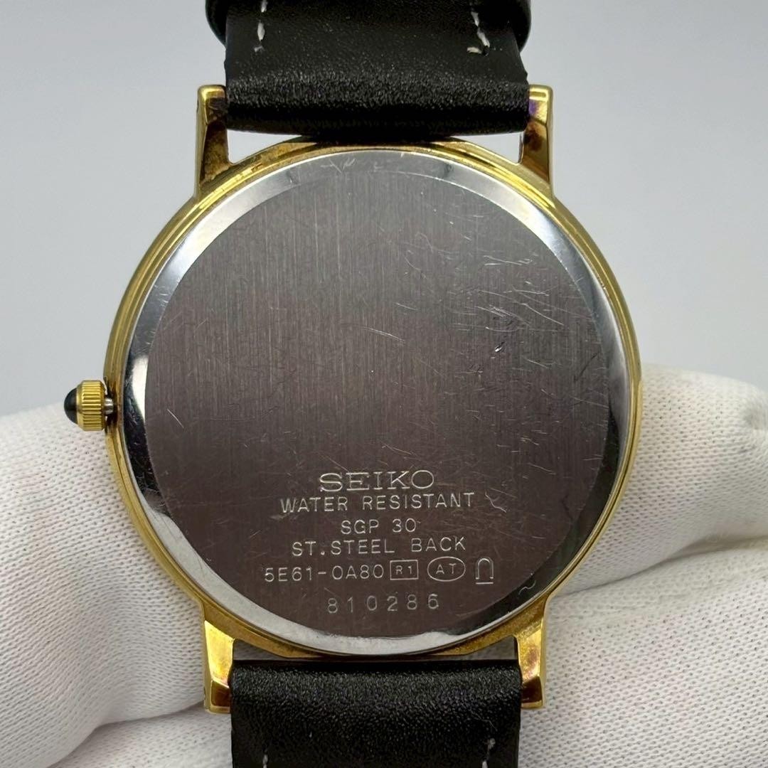Seiko Dolce 5E61-0A80 Quartz Round Men’s Gold Dress Watch Japan