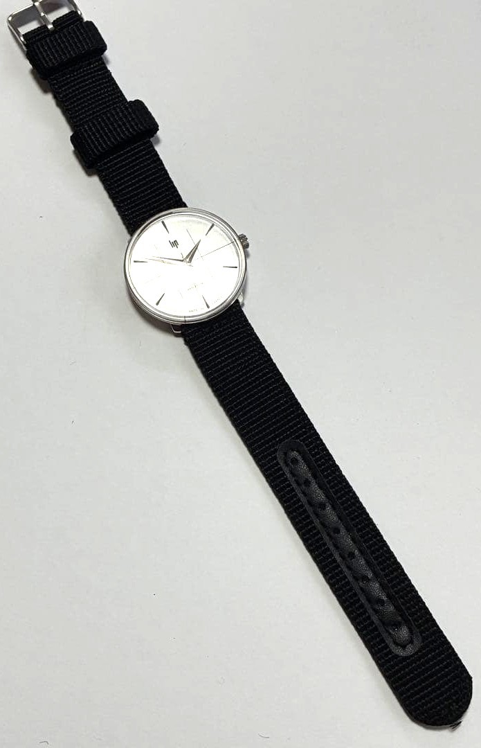 LIP Panoramic Vintage Mens Wristwatch Silver Dial NATO Strap Made in France Japa