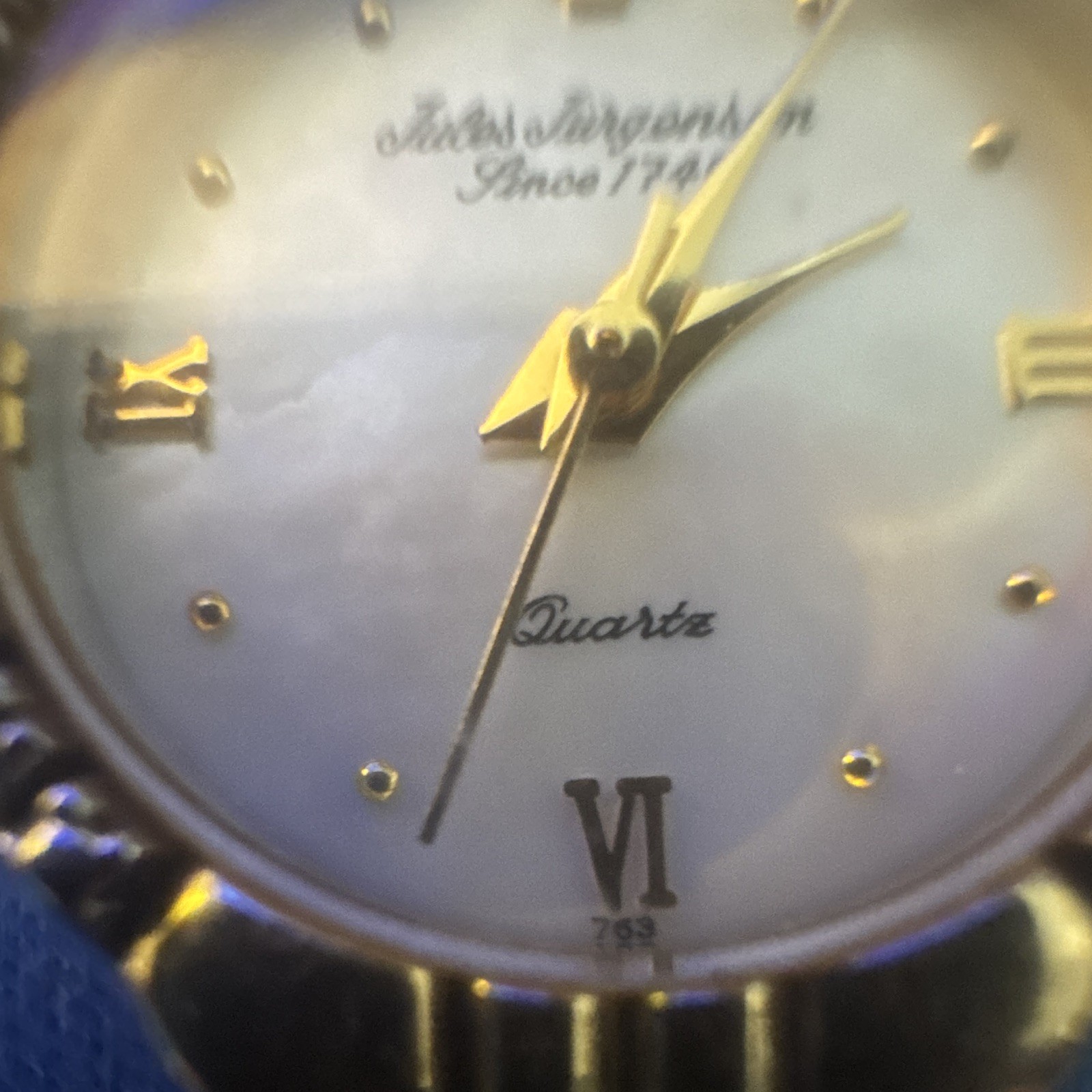 Jules Jurgensen Women’s Quartz Analog White Dial Roman Numerals Gold Bracelet