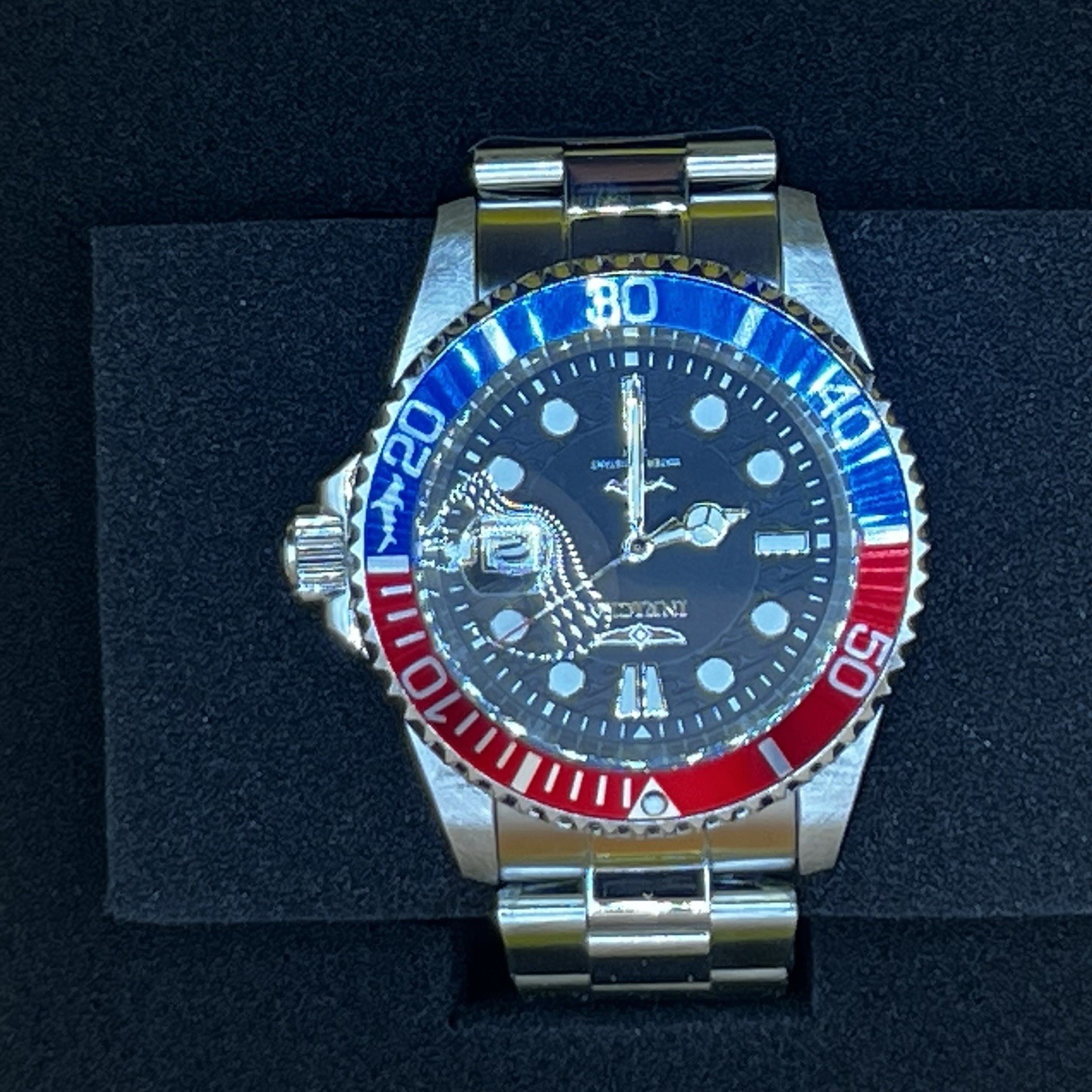 Invicta Pro Diver Men’s Quartz Watch – 42mm, Steel, Black Dial, Red/Blue