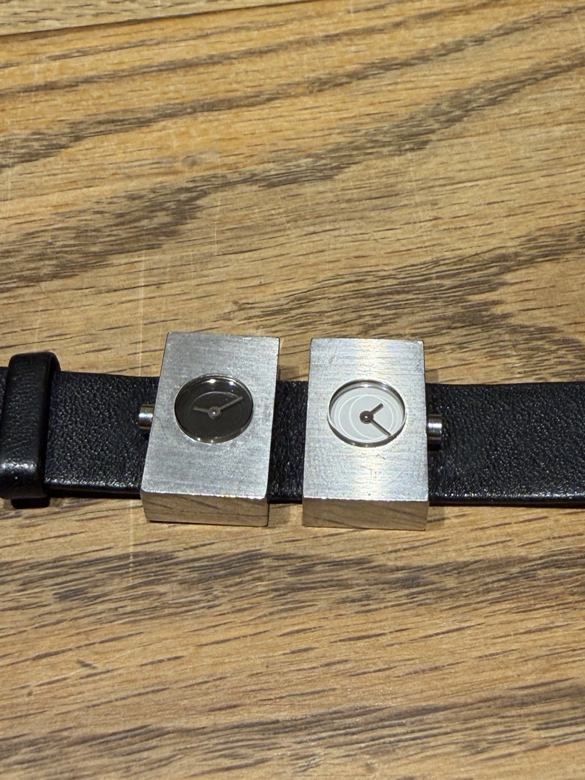 Vintage Milus One O’Clock Paul Junod Swiss Design Twin Dial Wrist Watch