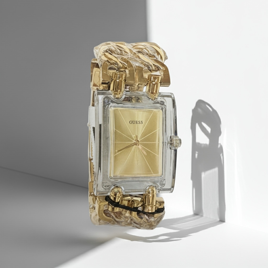 GUESS Women watch GW0669L1 Mod Heavy Metals Gold Tone Analog NEW