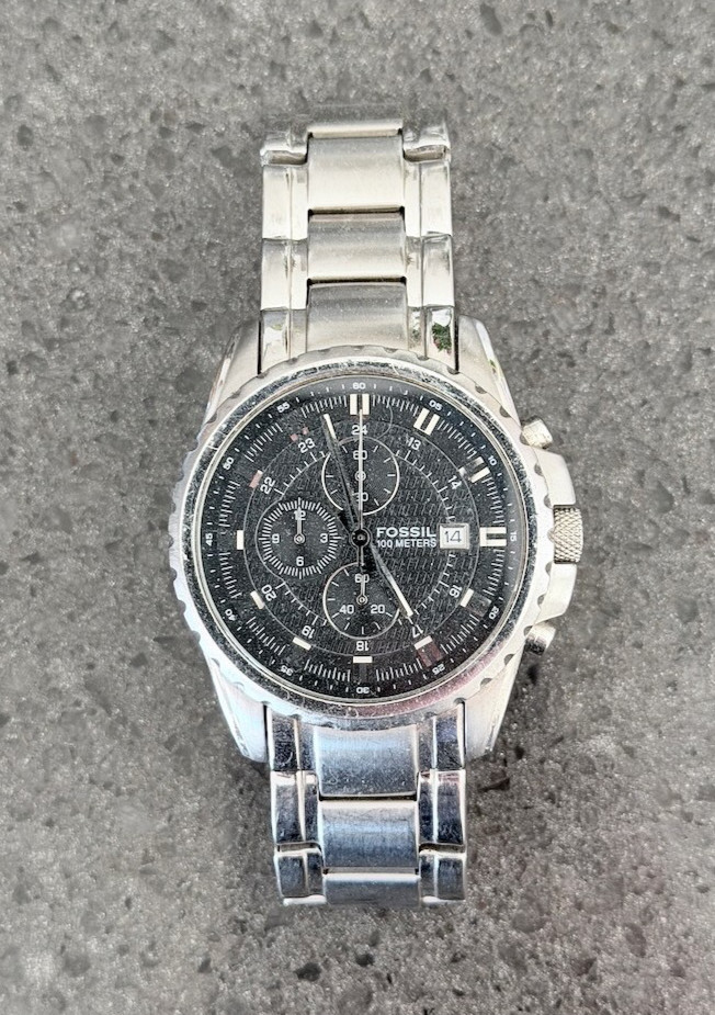 Fossil CH-2446 42MM Chronograph Stainless Steel Band Watch