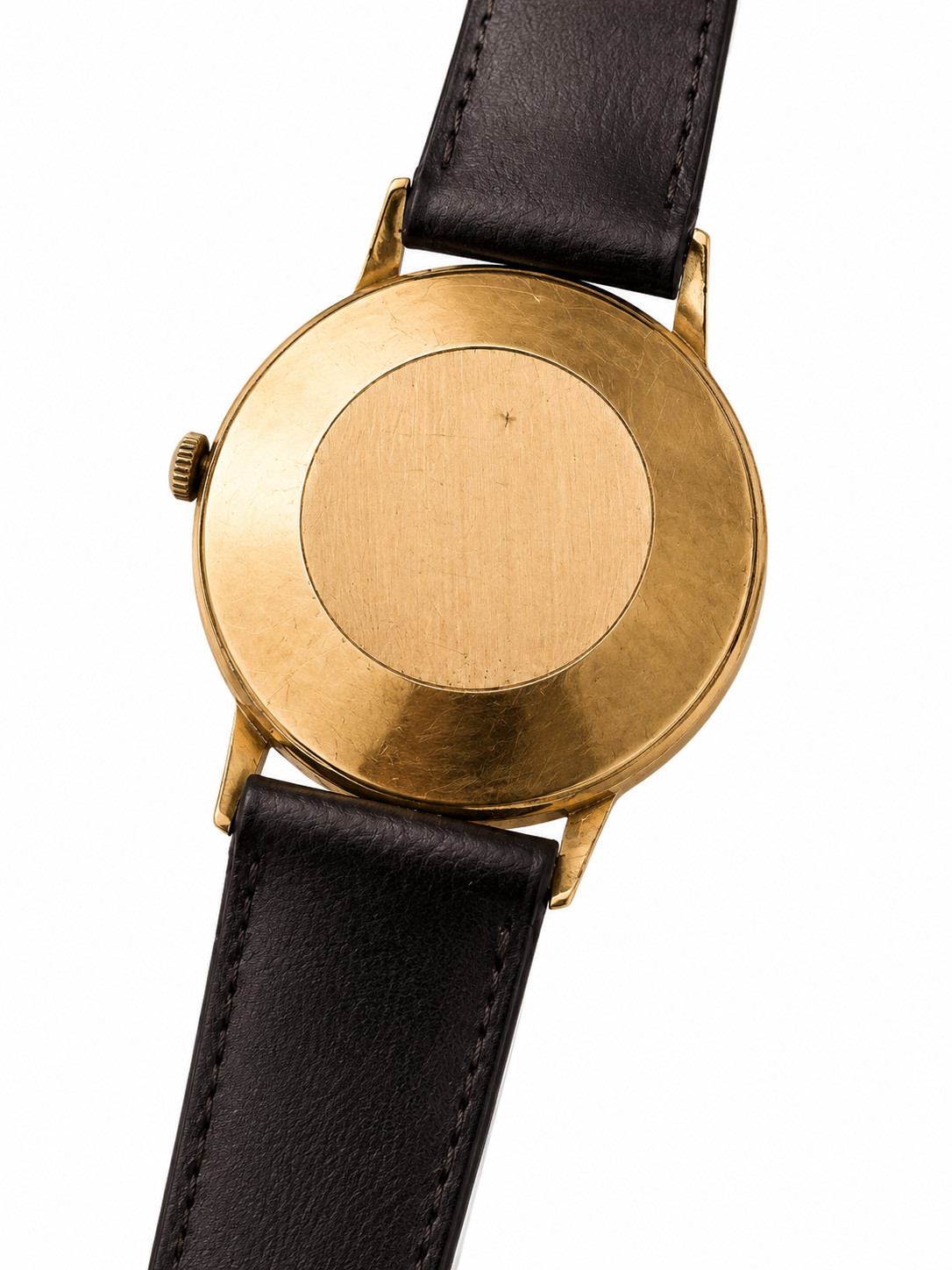 Vintage Omega Genève Automatic Date Watch 18K Gold Back 24 Jewel Runs Great