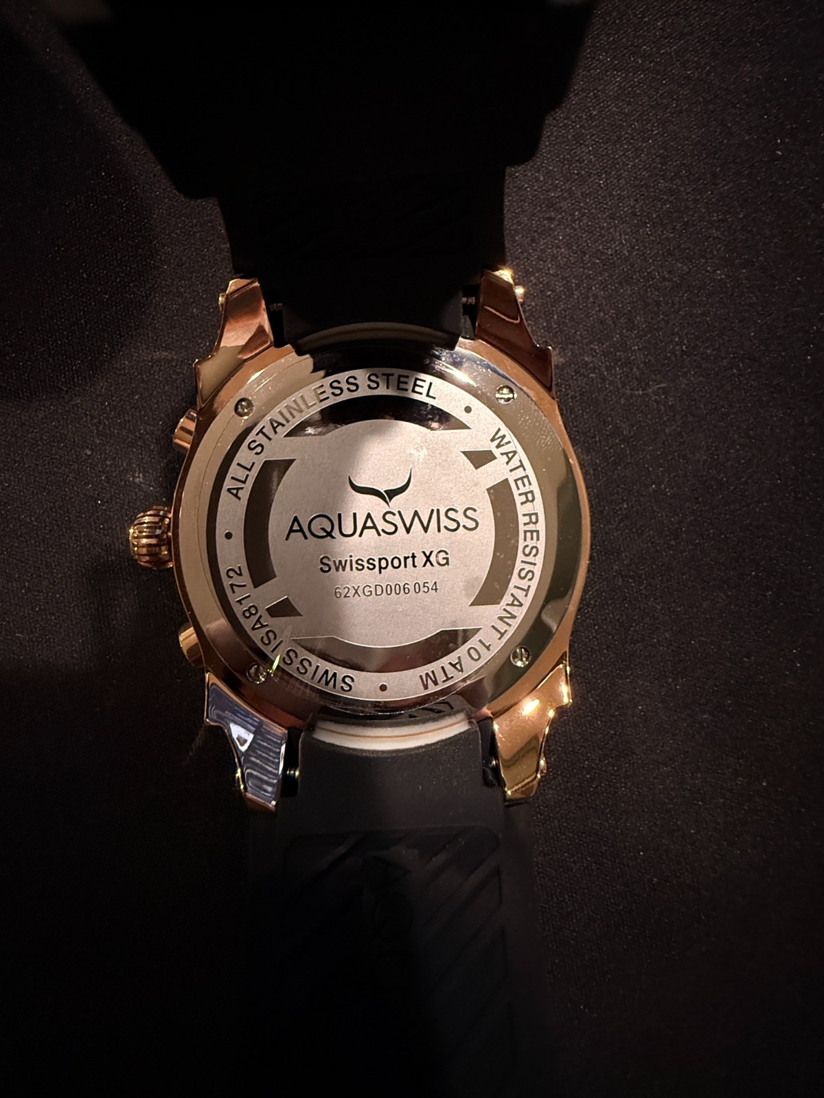 NEW IN BOX AQUASWISS Swissport XG Diamond D64XGD006 Men’s Watch 63mm 0.75ctw