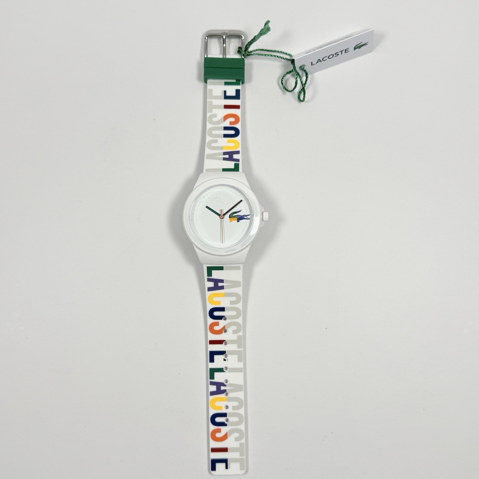 Lacoste Neocroc 2001217 White Dial Multicolored Silicone Strap 38mm Women Watch